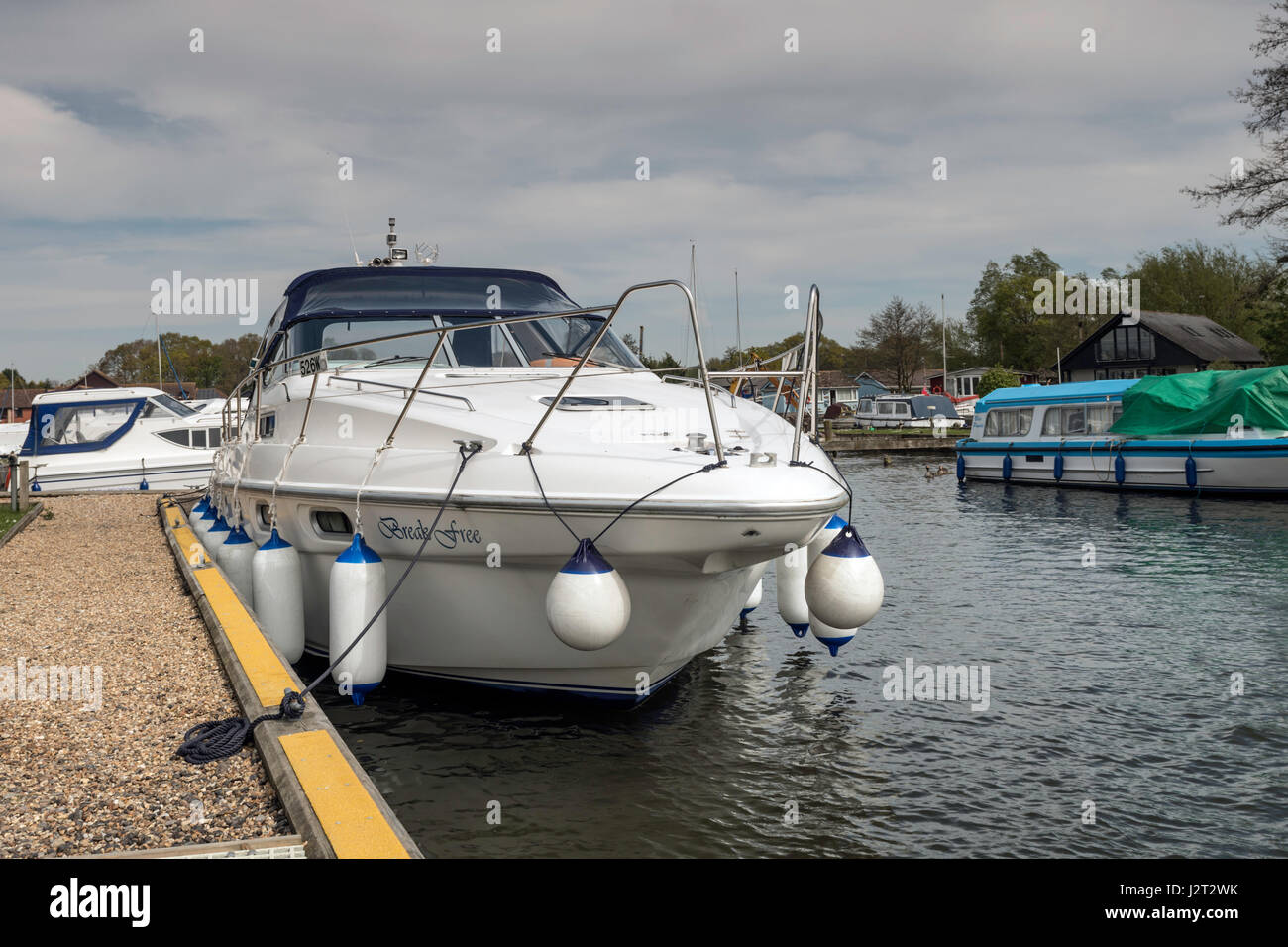 Broadland Boat at Horning in the Norfolk Broads Stock Photo Alamy