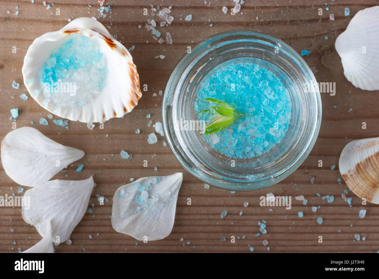 Spa beauty product. sea sult. shells and flowers Stock Photo - Alamy