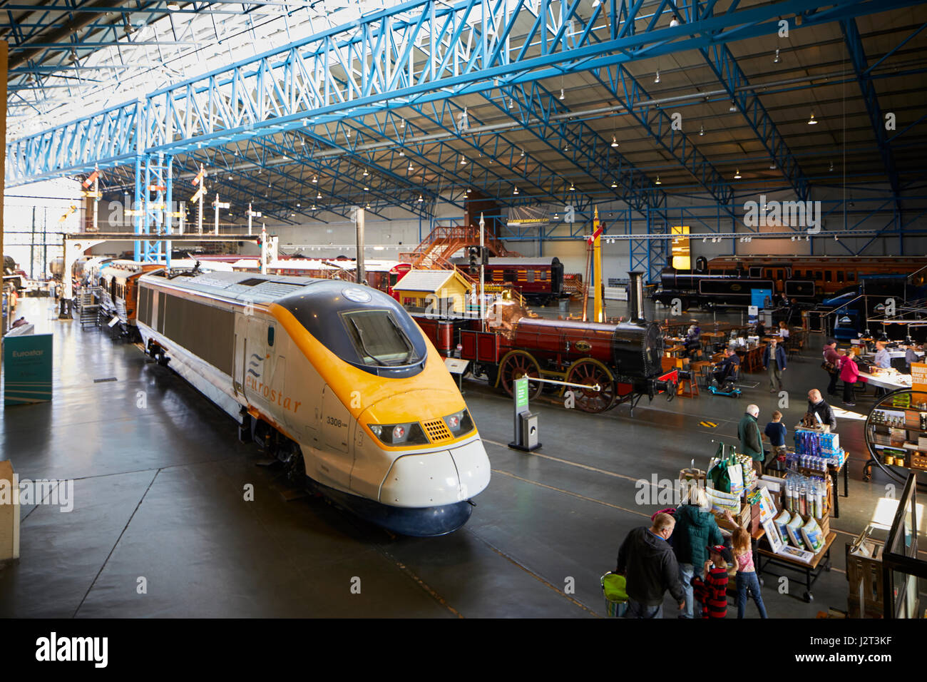 Eurostar Class 373 3308 power car in the Great Hall York, National Railway Museum. Stock Photo