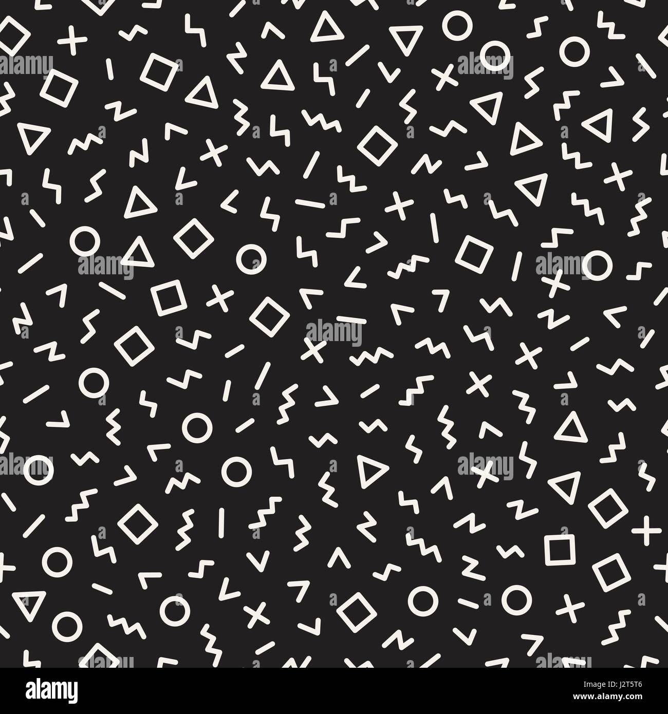 Scattered Geometric Simple Shapes. Inspired by Memphis Style. Abstract ...