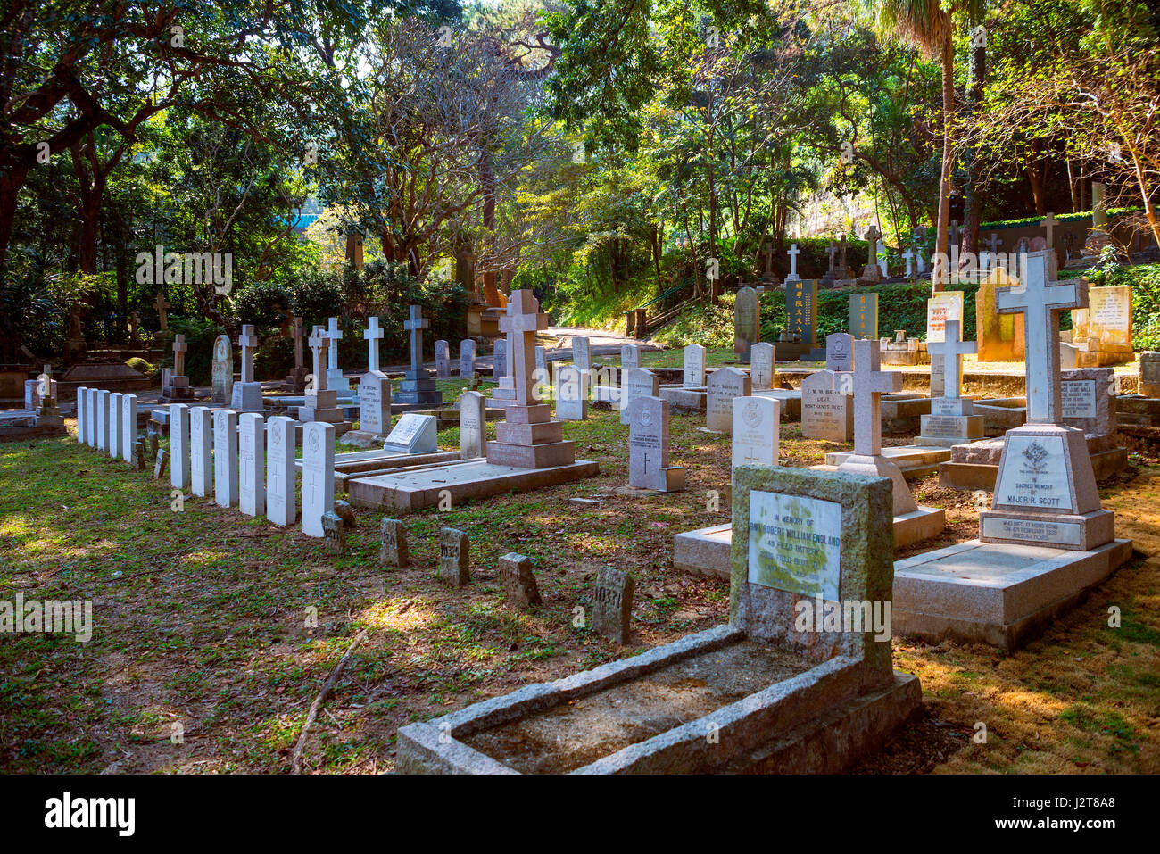 British Military Memorials, Hong Kong Cemetery, Happy Valley, Hong Kong Stock Photo
