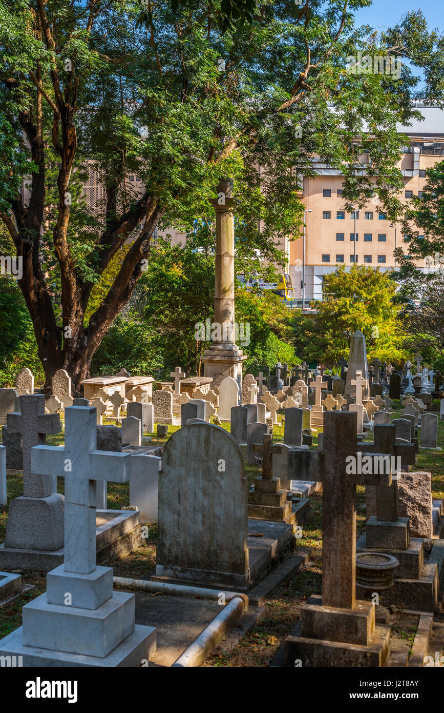 Memorials, Hong Kong Cemetery, Happy Valley, Hong Kong Stock Photo