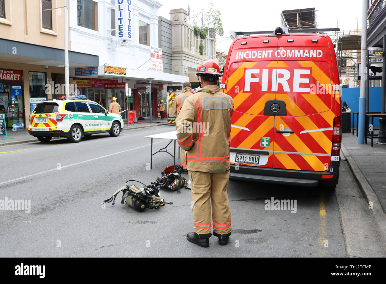 Adelaide, Australia. 1st May, 2017. Metropolitan fire services attend