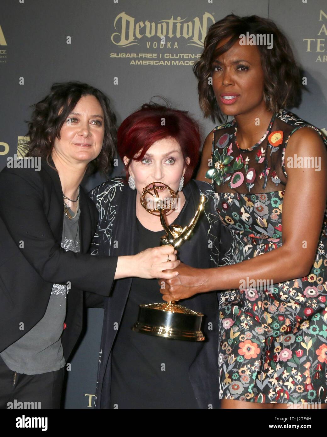 Pasadena, USA. 30th Apr, 2017. Sara Gilbert, Sharon Osbourne, Aisha