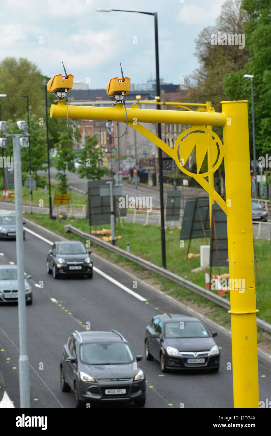 Bristol, UK. 01st May, 2017. M32 Bristol motorway. Newly installed