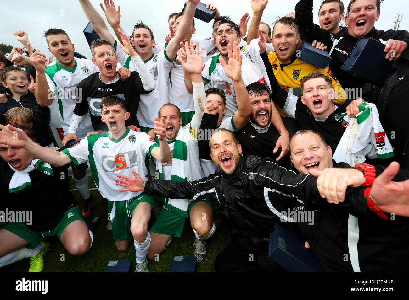 Bognor Regis, UK. 01st May, 2017. Bognor Regis, UK. Bognor Regis Football Club pictured celebrating beating Dulwich Hamlet to win the Ryman Football League Season 2016- 2107 Premier Division Play-off Final to be promoted to the National League South. Credit: Sam Stephenson/Alamy Live News Stock Photo