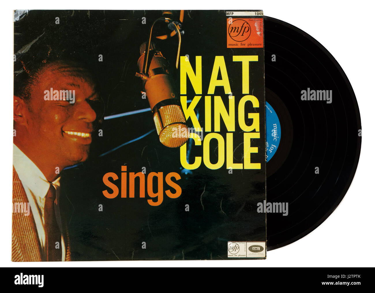 Nat King Cole album Sings on vinyl Stock Photo