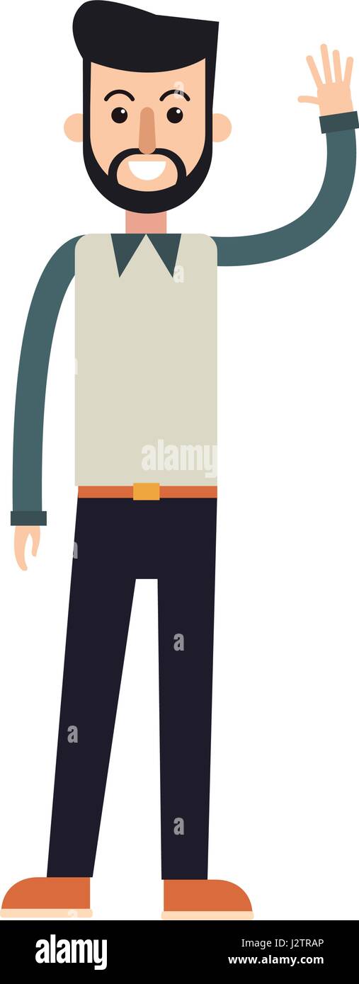 character bearded man male wearing vest Stock Vector Image & Art Alamy