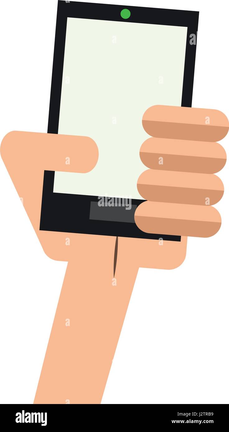 hand holding smartphone technology device Stock Vector Image & Art - Alamy