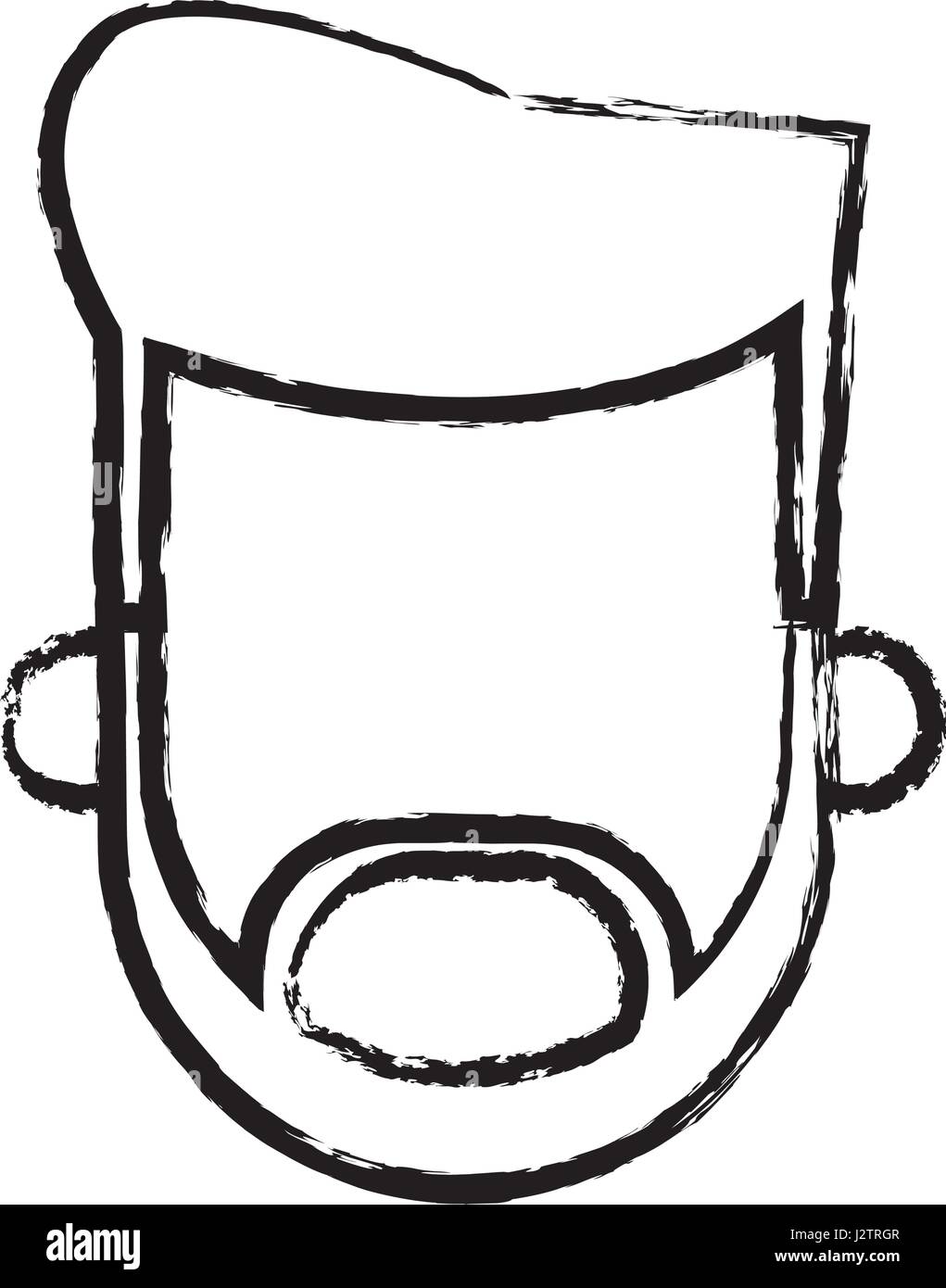 Head Man Male Beard Hairstyle Person Sketch Stock Vector Art