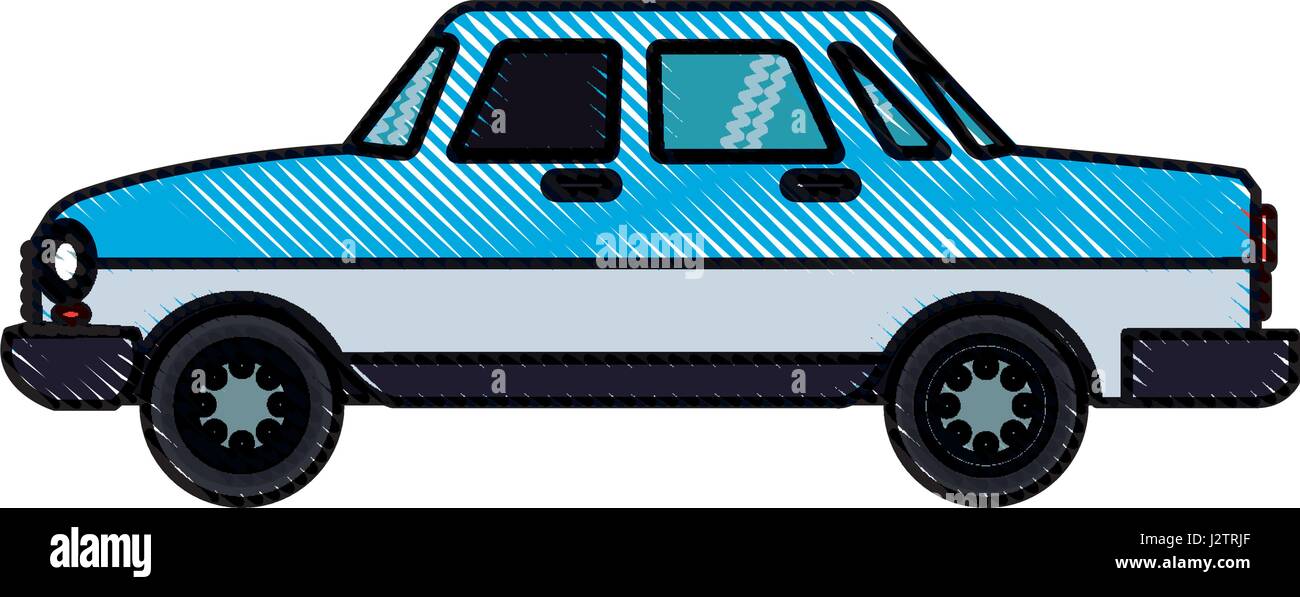 drawing blue car sedan transport design Stock Vector Image & Art - Alamy