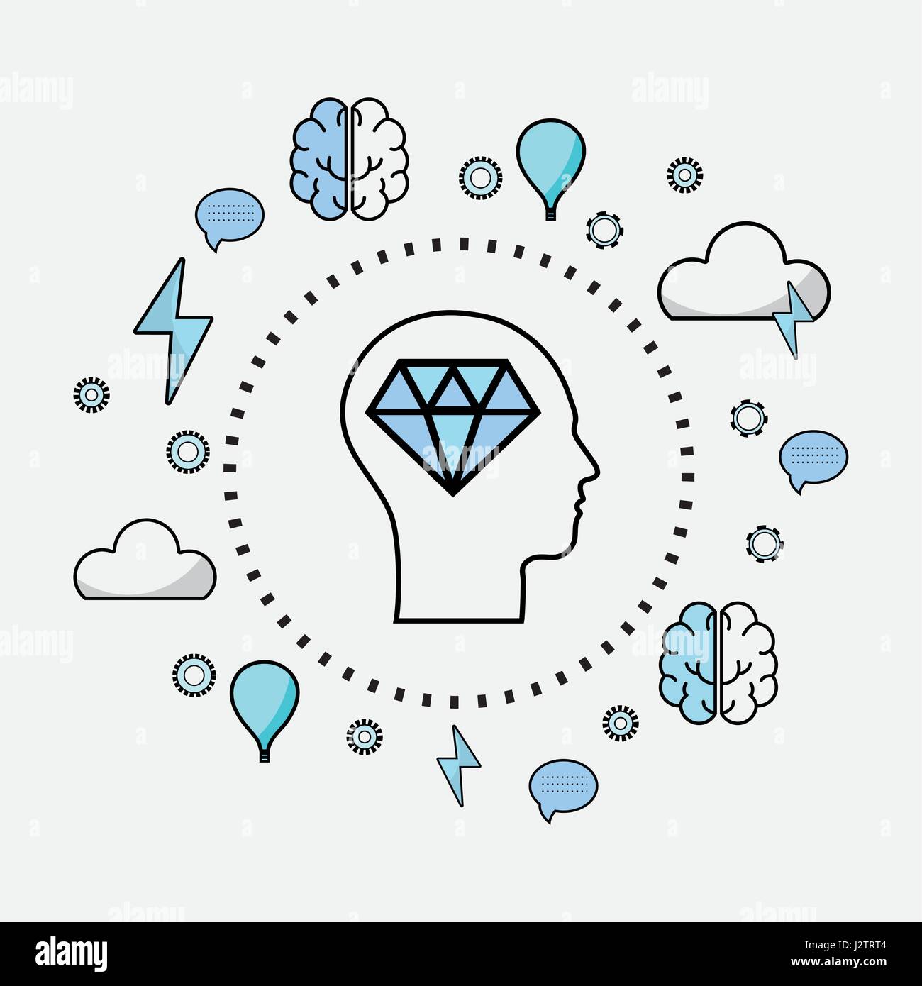 line silhouette head concept mental health Stock Vector Image & Art - Alamy