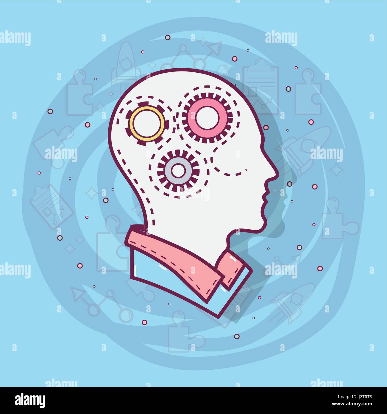 line silhouette head concept mental health Stock Vector Image & Art - Alamy