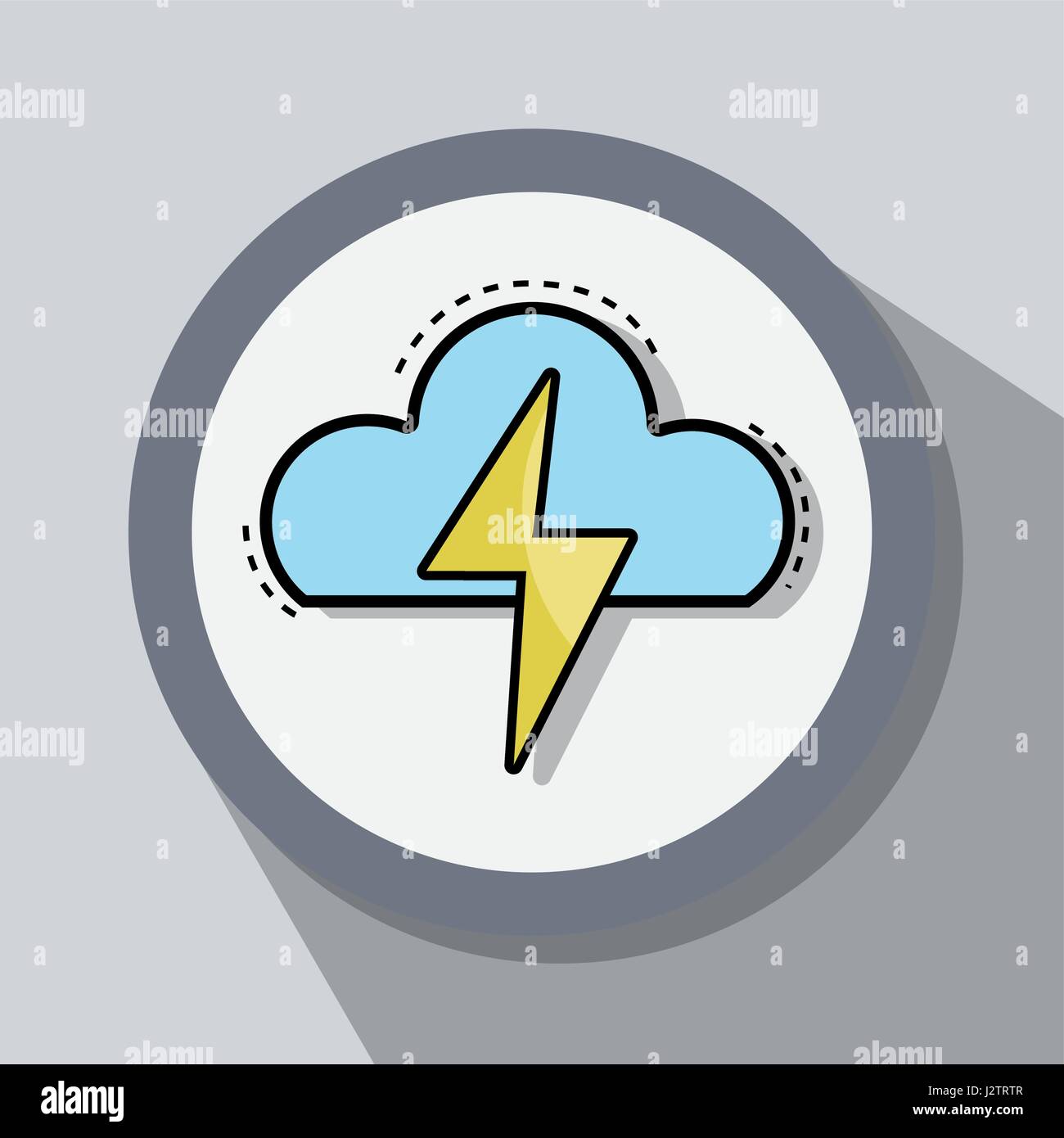 flat line icon thunderstorm weather Stock Vector Image & Art - Alamy