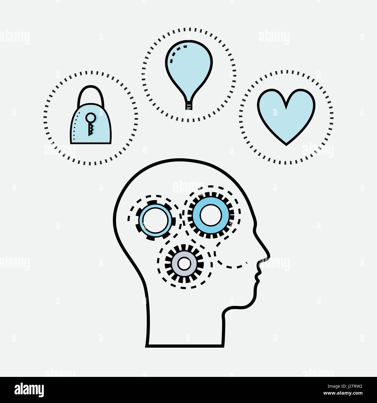 line silhouette head concept mental health Stock Vector Image & Art - Alamy