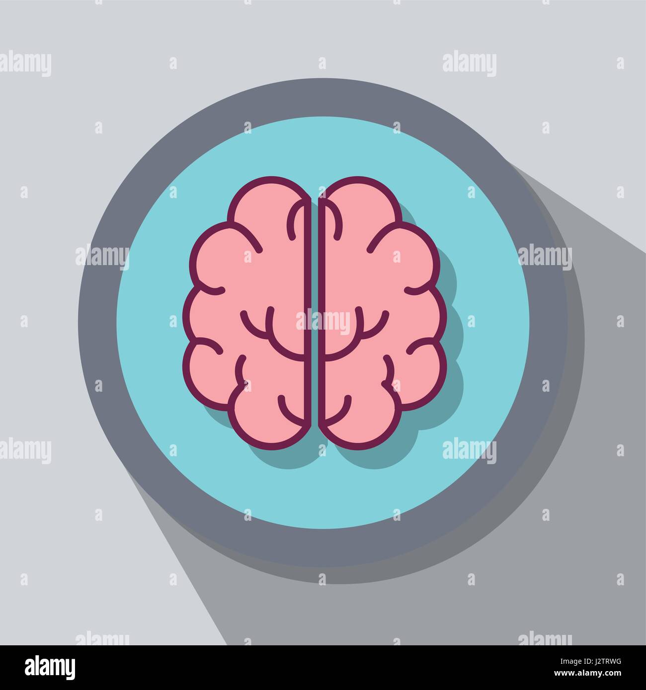 flat line smart brain concept Stock Vector Image & Art - Alamy