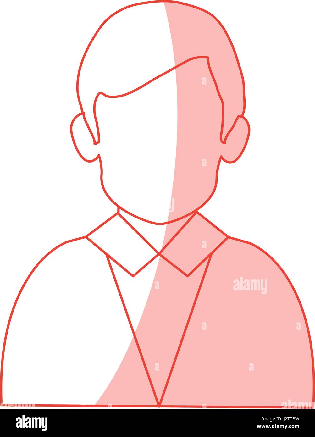 Half Face Less red silhouette shading half body faceless man with executive suit Stock ...