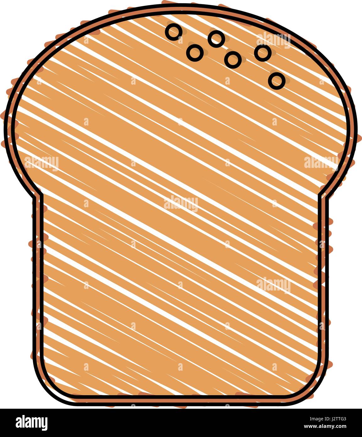 color drawing pencil cartoon slice of bread Stock Vector Image & Art