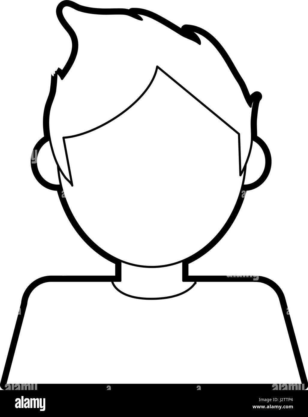 black silhouette cartoon faceless half body man with t-shirt Stock ...