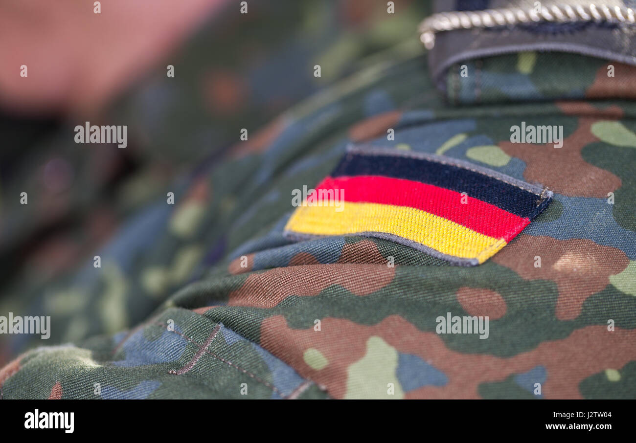 german flag on german army uniform Stock Photo