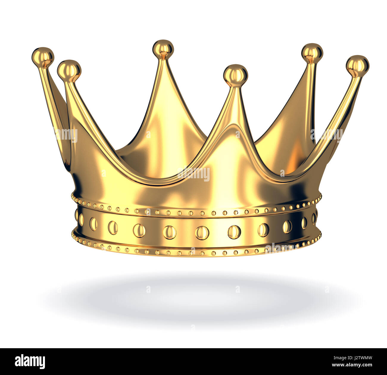 Gold crown only on white isolated background. 3d illustration Stock ...
