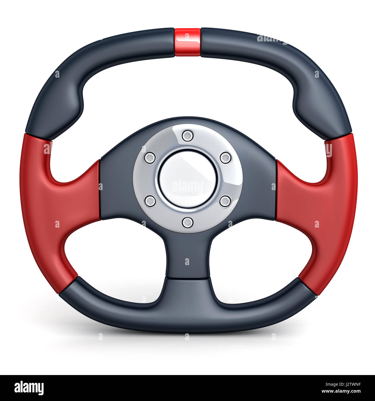 Steering wheel car on white background. 3d illustration Stock Photo - Alamy