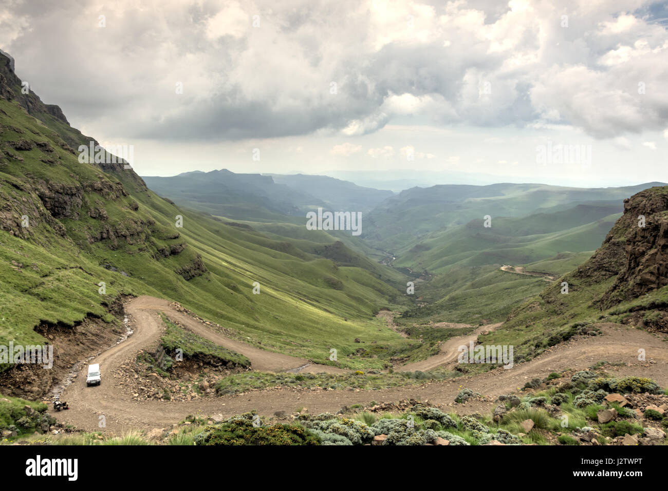 Sani Pass gravel road, South Africa Stock Photo Alamy