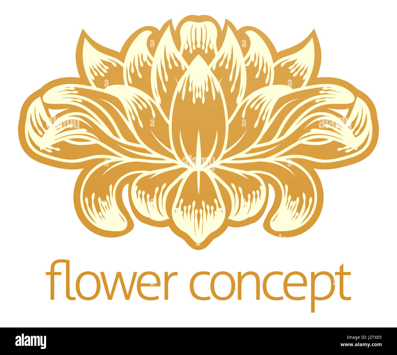 An abstract flower floral design concept icon Stock Photo