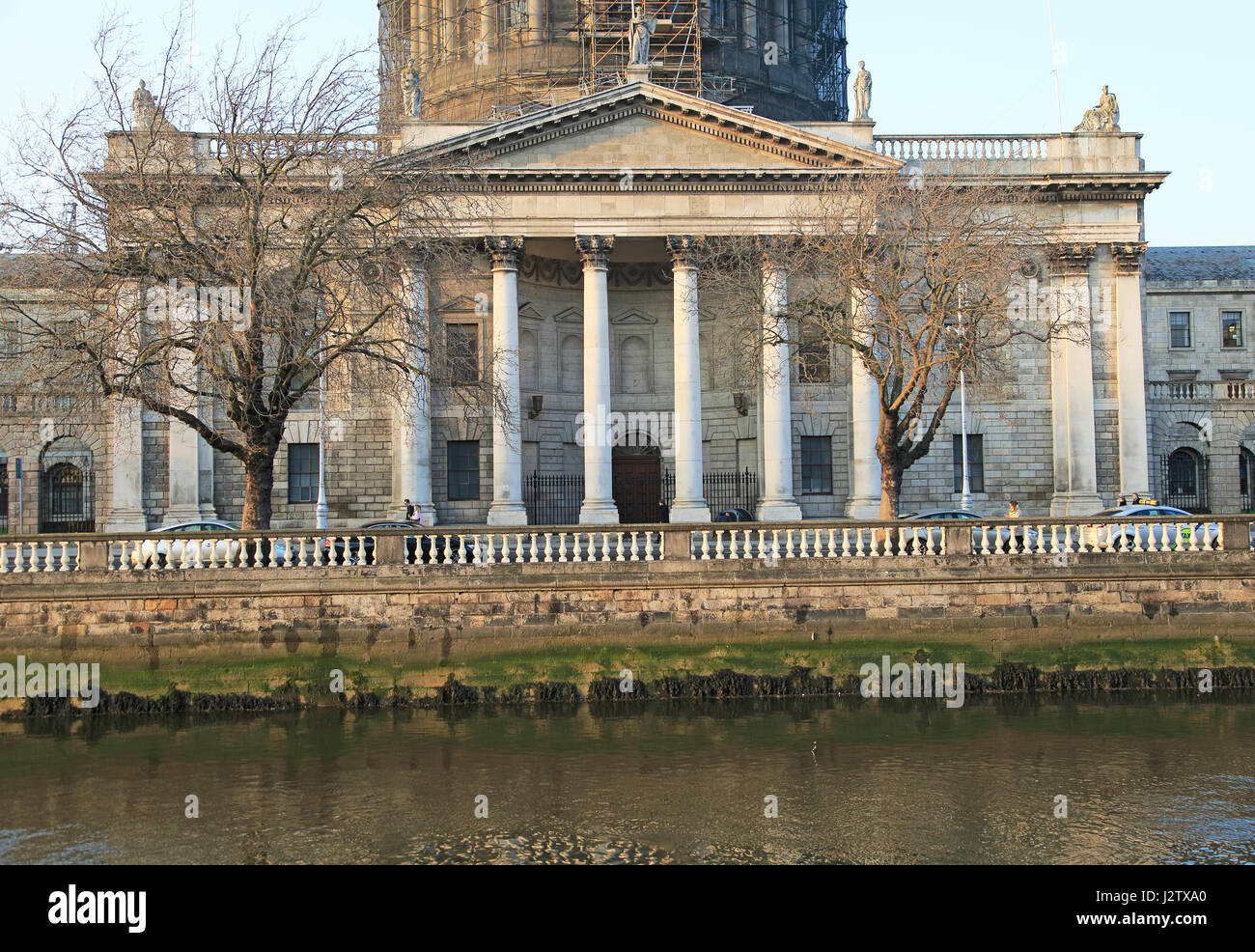 Classical Frontage Of Four Courts Building Inns Quay Dublin Ireland