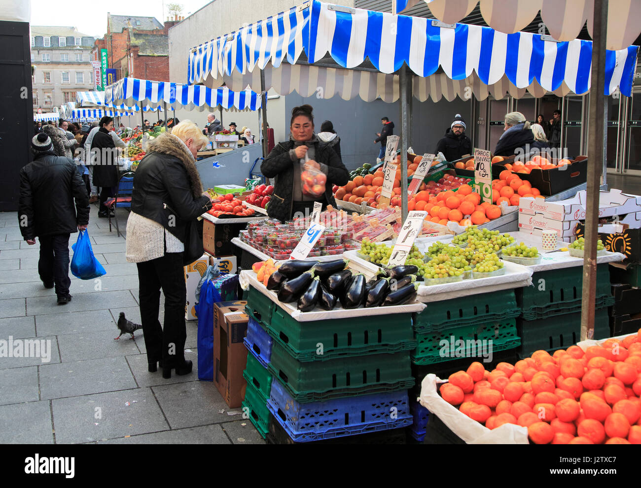 Fresh fruit and vegetable market stall, Moore Street, Dublin city