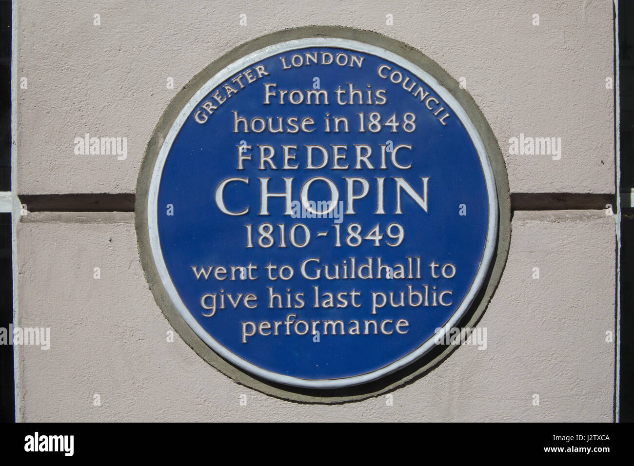 A plaque to commemorate Frederic Chopin, composer Stock Photo