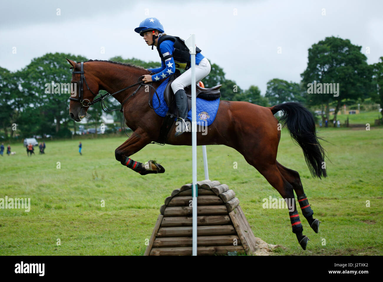Horse jumping Stock Photo