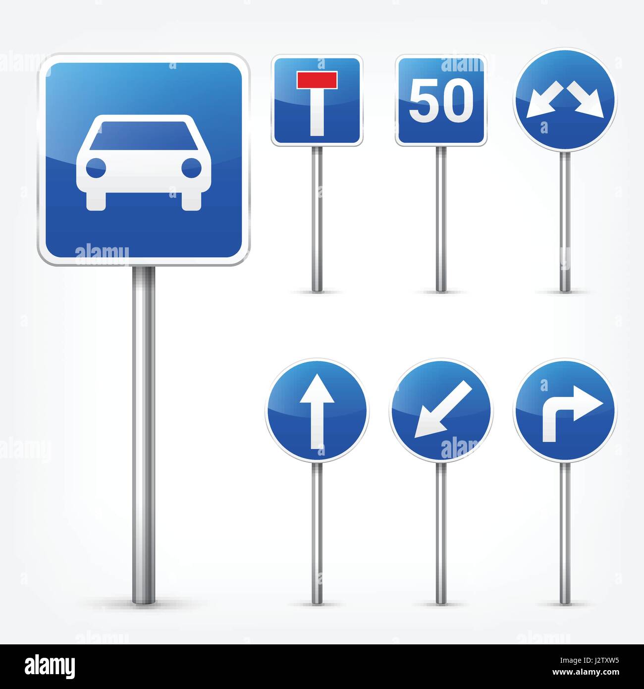 Road signs collection isolated on white background. Road traffic