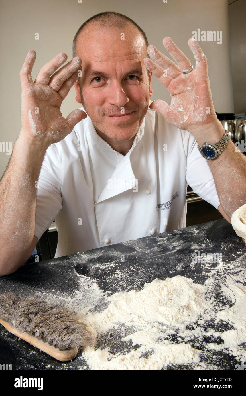 Baker and chef Richard at his cookery school in Bath with a