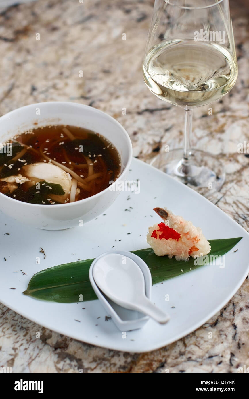 Japanese noodle soup udon in bowl Stock Photo Alamy
