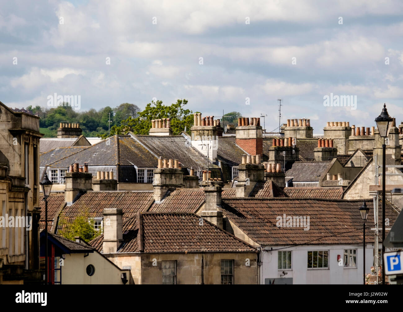 Roof tops in the City of Bath somerset england UK Stock Photo