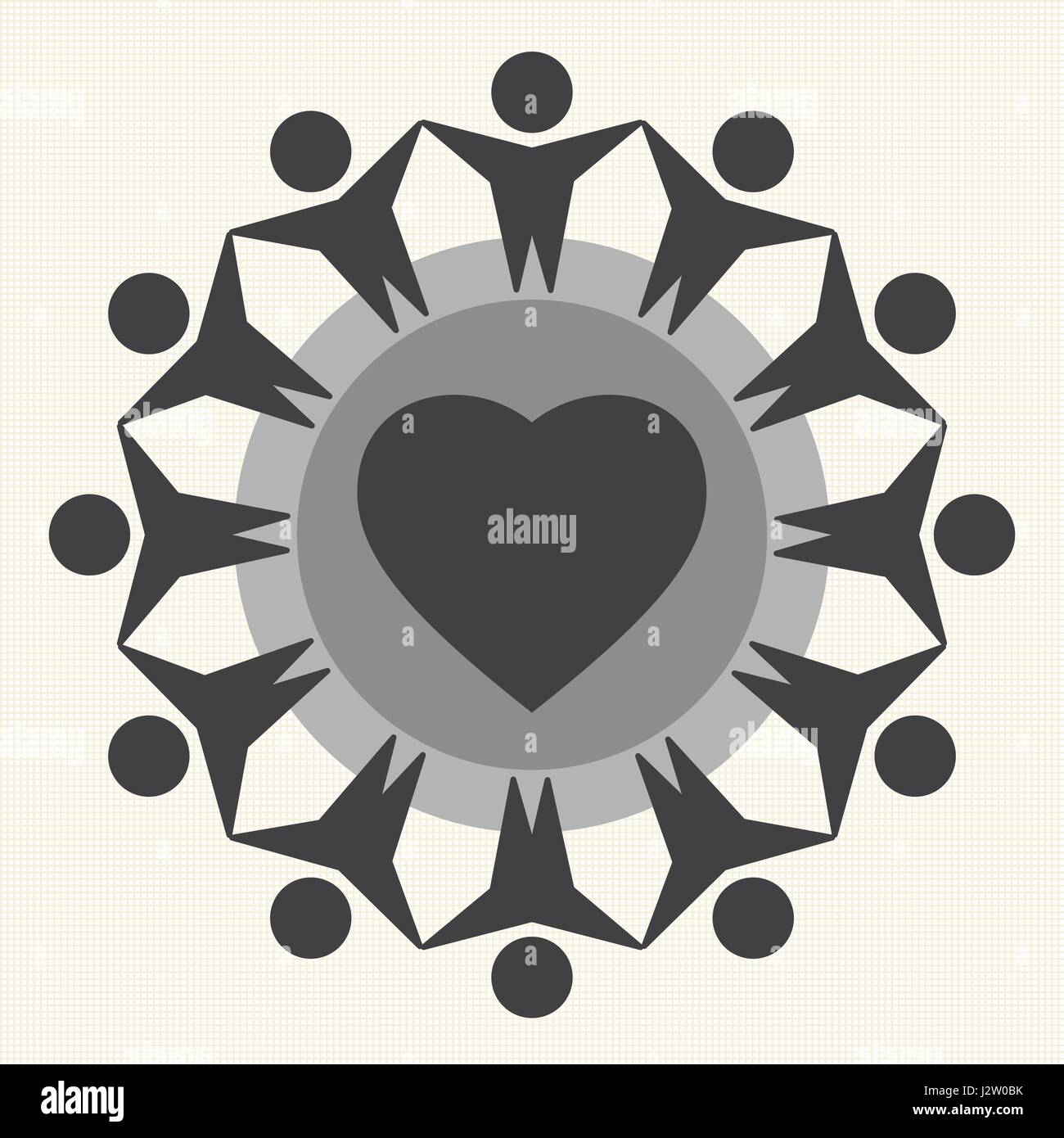A Child Heart Pattern Children Around Heart Stock Vector Image & Art - Alamy