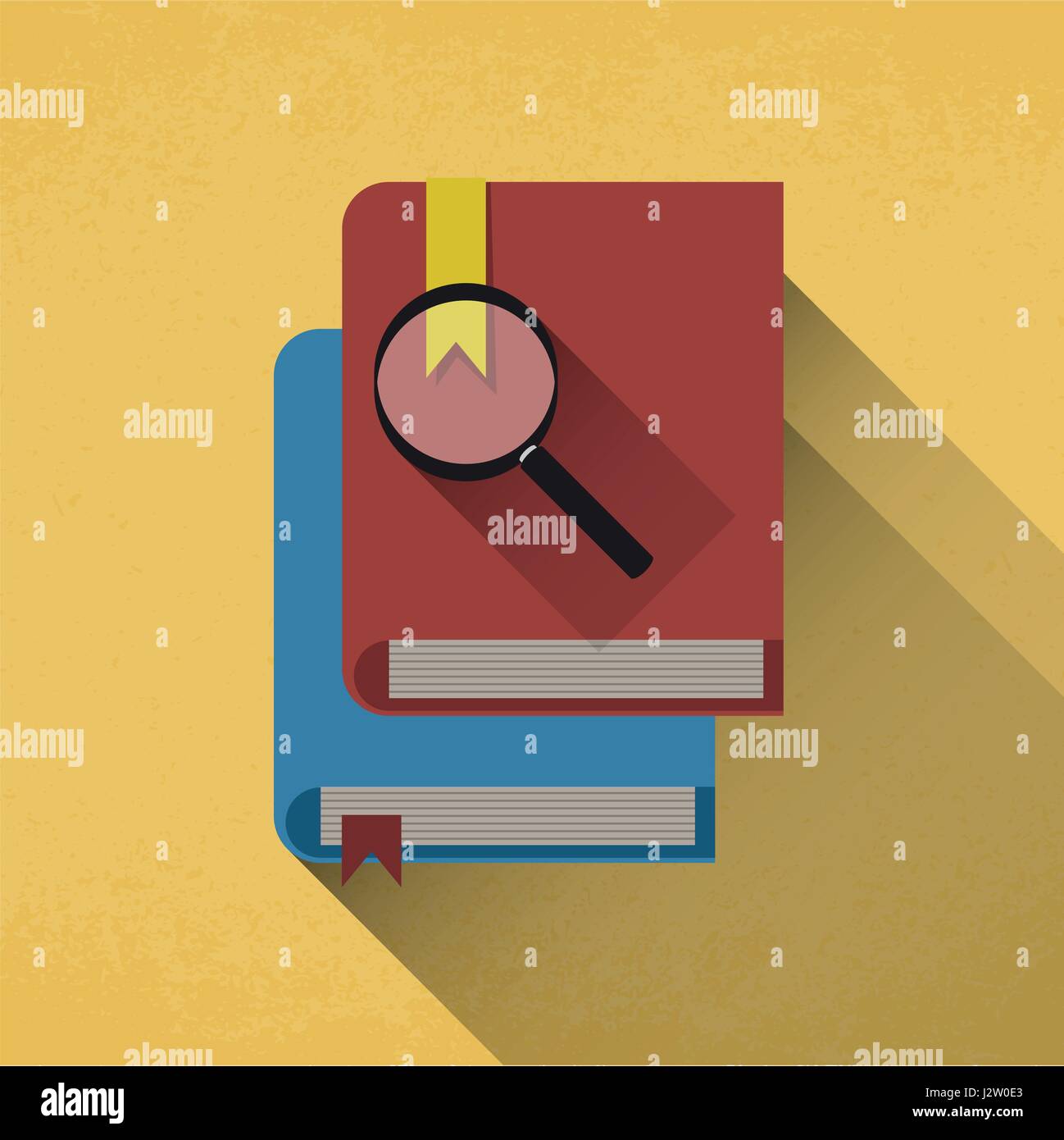 Magnifying glass and books. Read to Know Stock Vector
