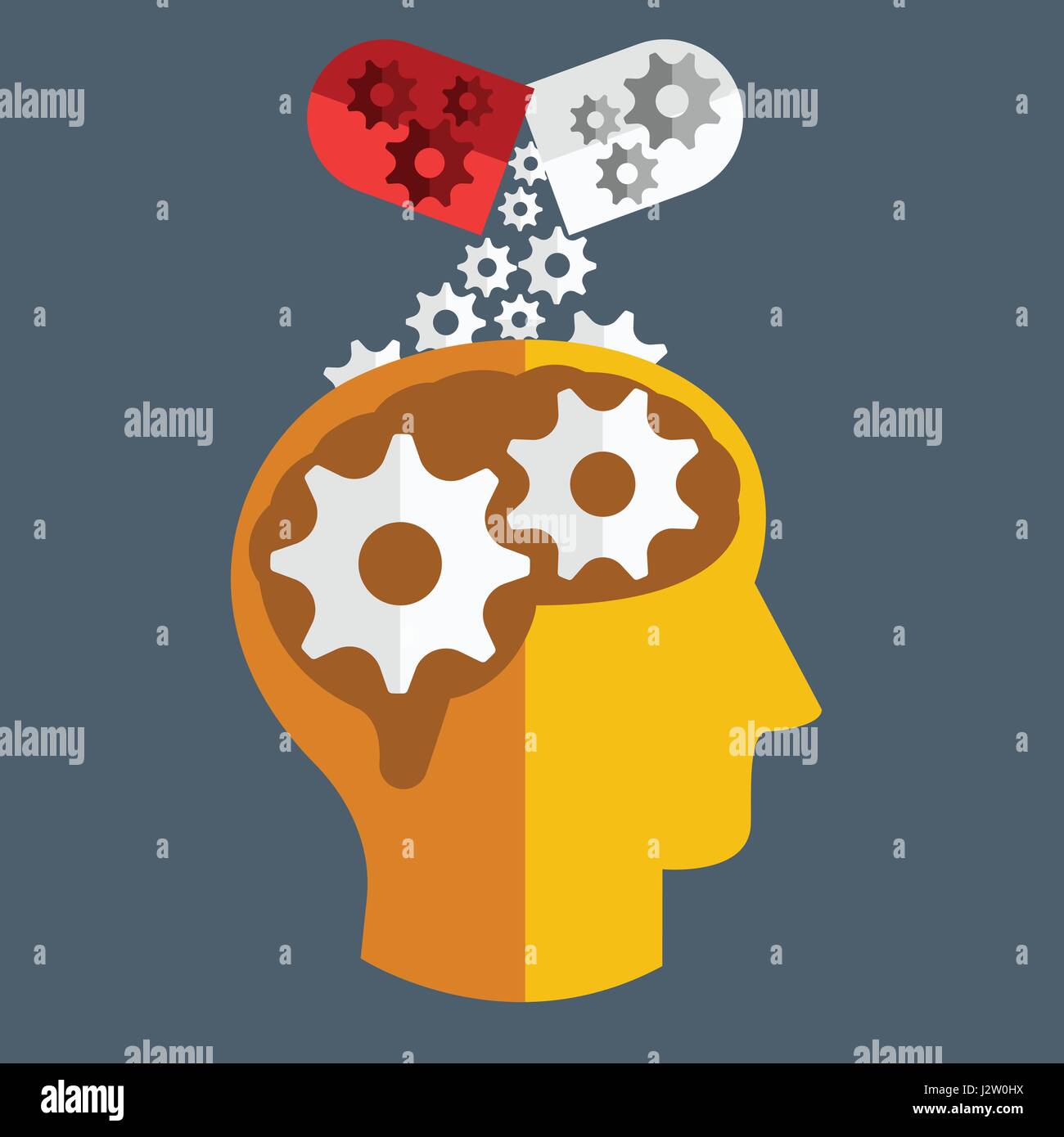 Brain medicine. Vector Flat design Stock Vector Image & Art - Alamy