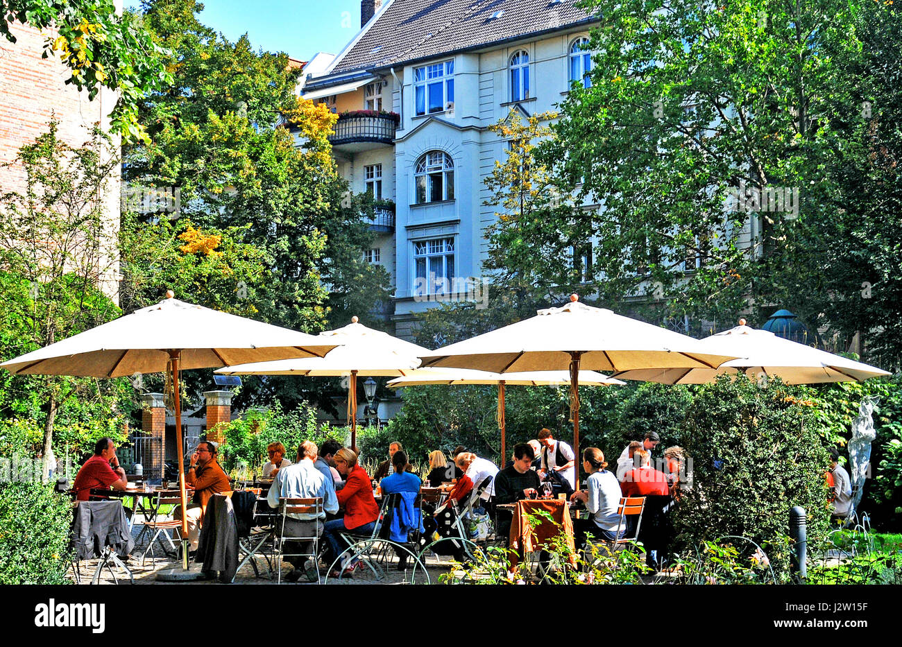 Cafe Wintergarten in the Literaturhaus on Fasanenstrasse near Kurfurstendamm Berlin Germany Stock Photo