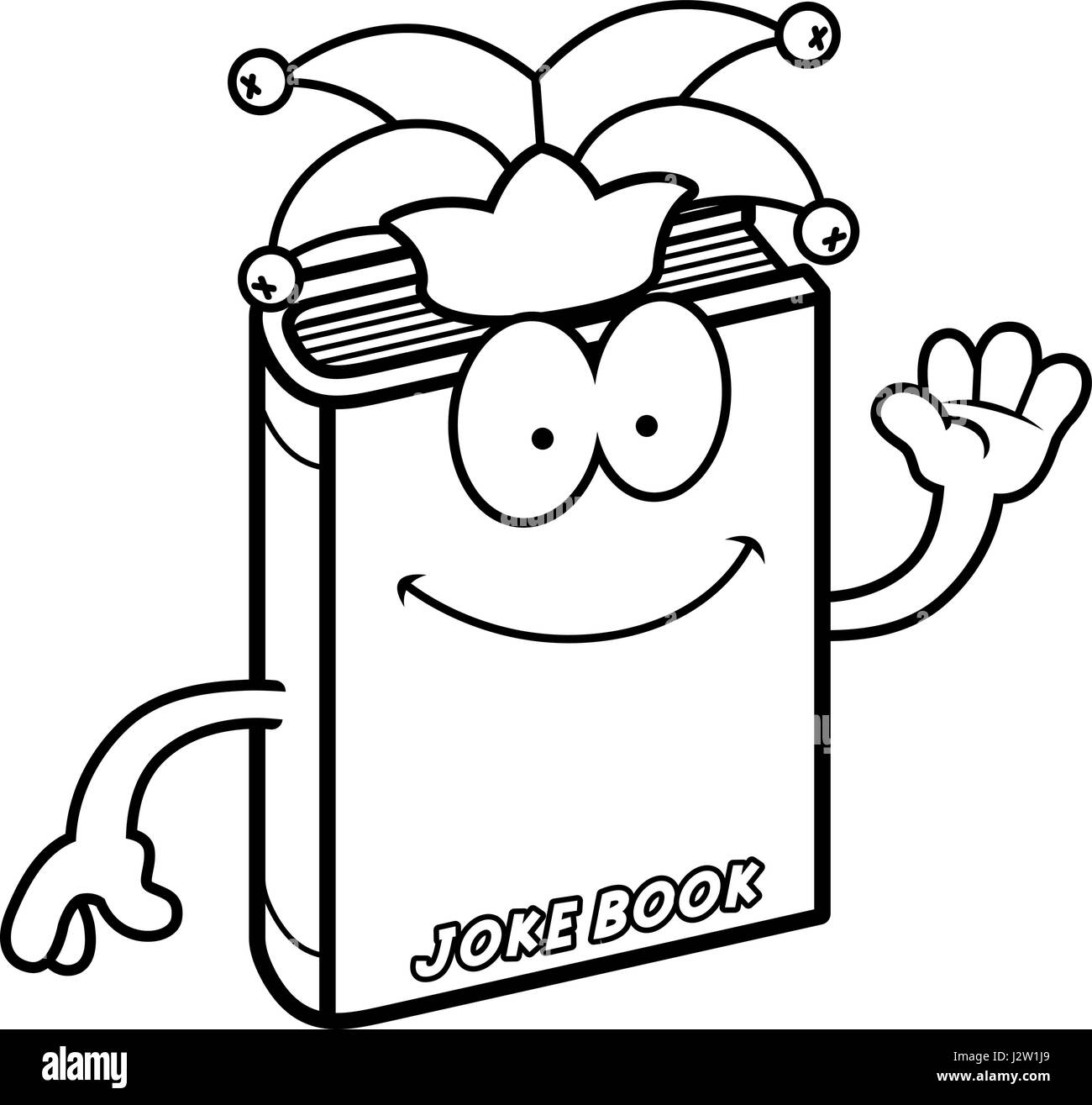 A cartoon illustration of a joke book waving Stock Vector Image & Art