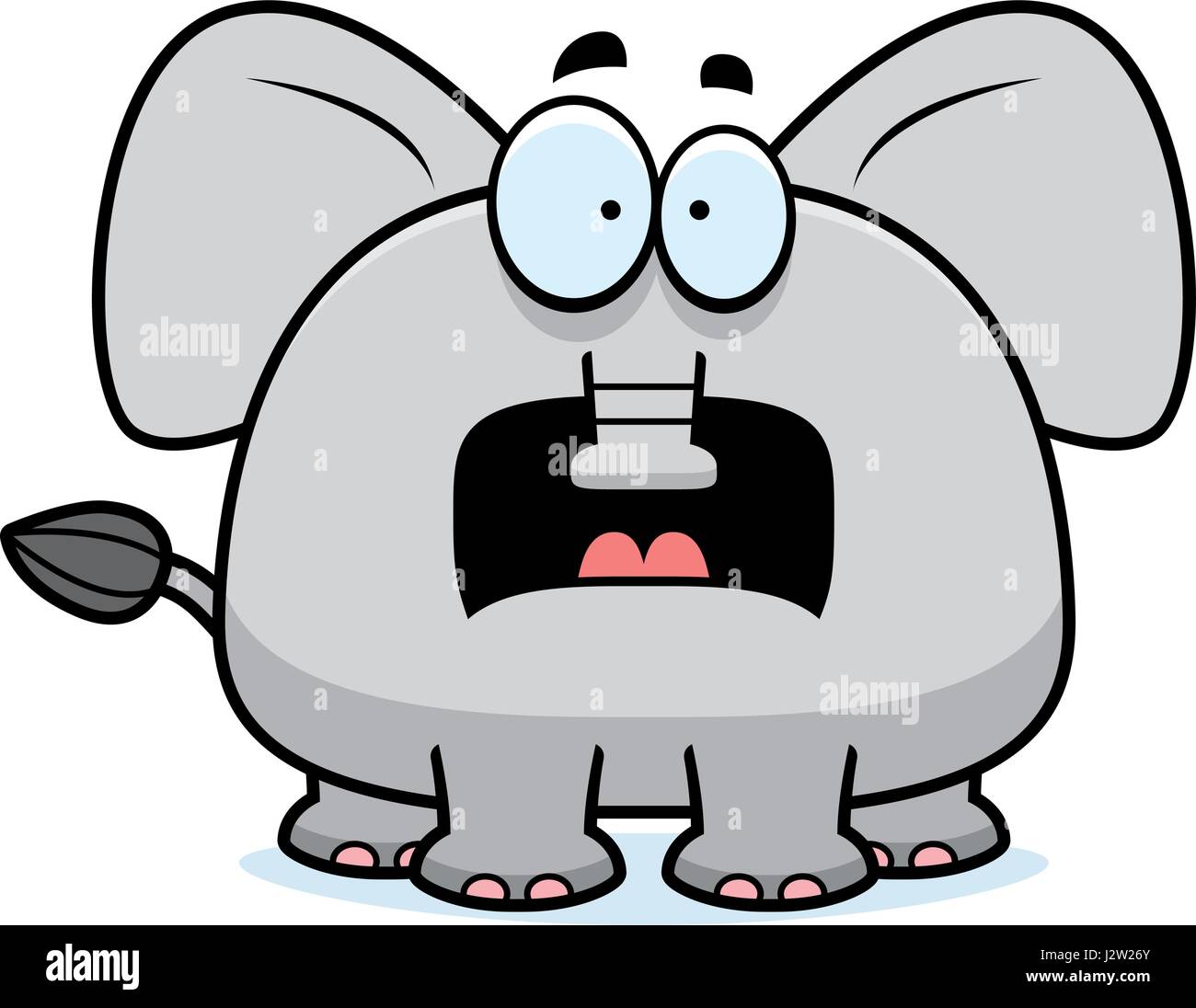 A cartoon illustration of an elephant looking scared Stock Vector Image ...