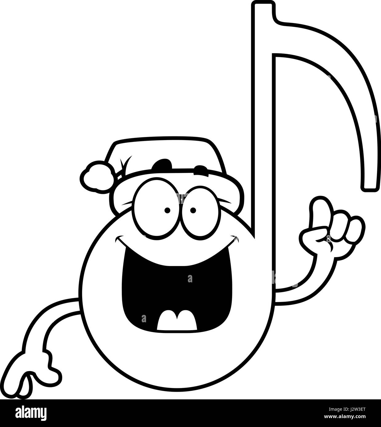 A cartoon illustration of a Christmas themed musical note with an idea ...