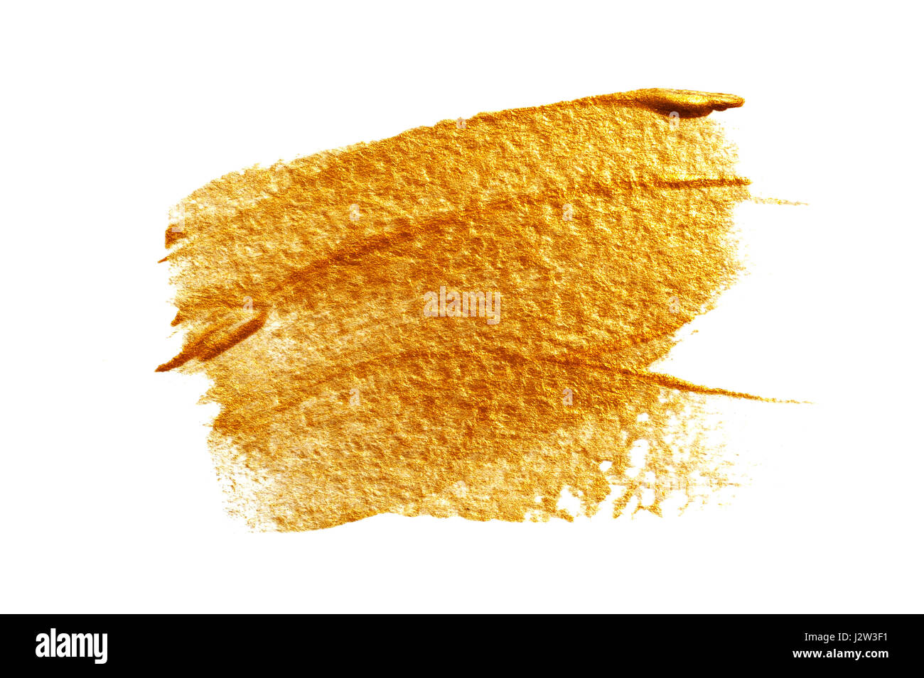 Abstract gold background with acrylic paint brush Stock Photo