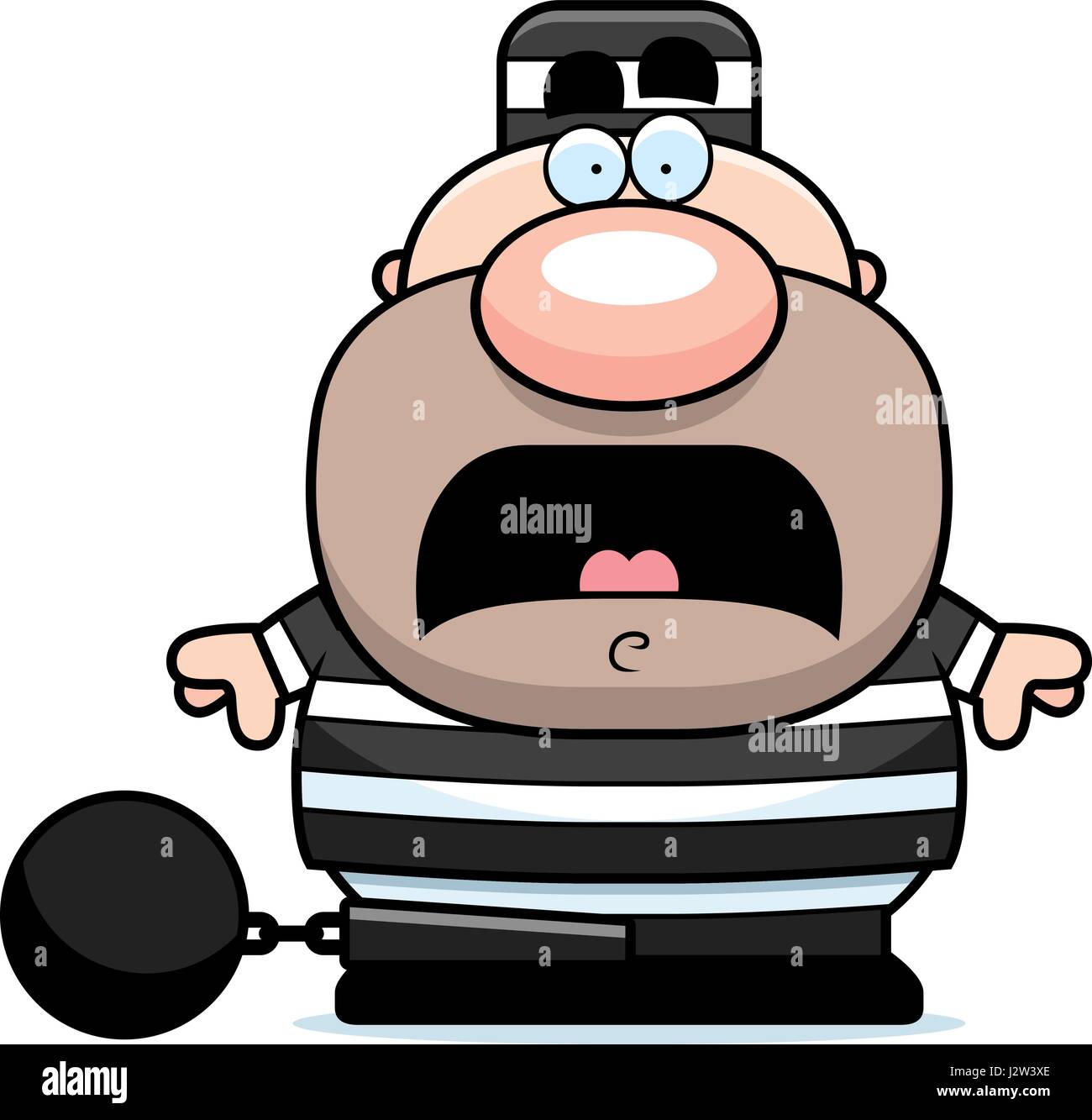 A cartoon illustration of a prisoner looking scared Stock Vector Image ...