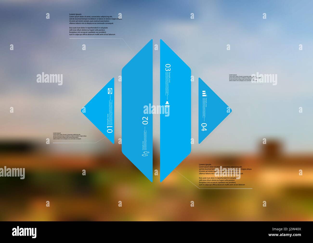 Illustration infographic template with motif of rhombus vertically ...