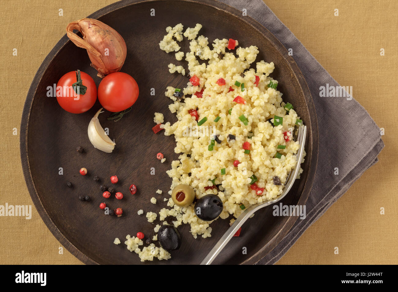 Millet Salad with Ingredients Stock Photo
