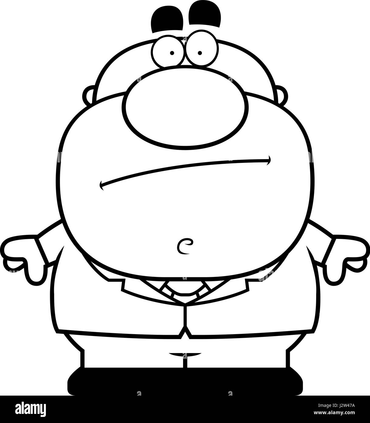 A cartoon illustration of a businessman looking bored Stock Vector ...