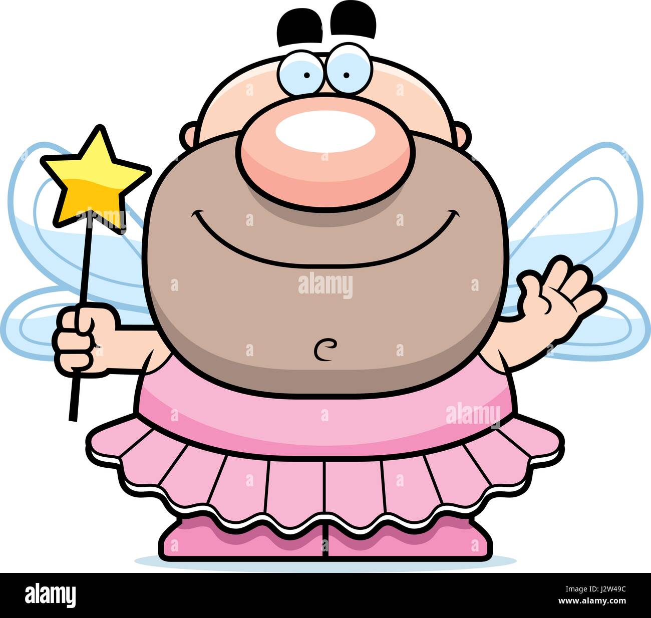 A cartoon illustration of the Tooth Fairy waving. Stock Vector
