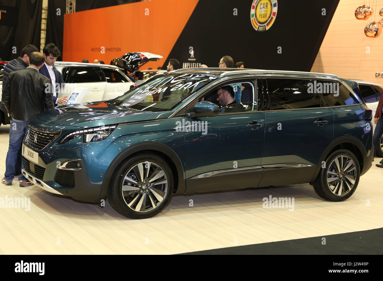 ISTANBUL, TURKEY - APRIL 22, 2017: Peugeot 5008 on display at Autoshow Istanbul Stock Photo